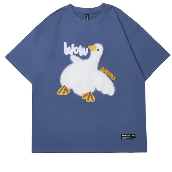 Aelfric Eden Other - AELFRIC EDEN Wow Justfly Graphic Short Sleeve Goose T-shirt Men’s M Blue